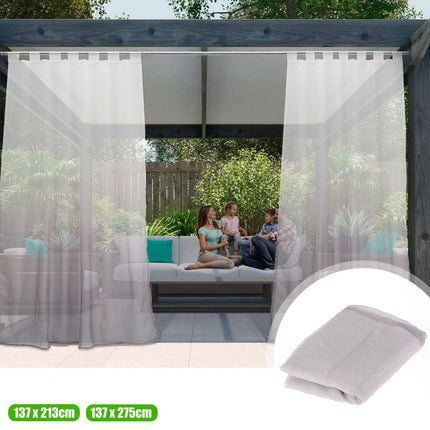 Venkovní průsvitná záclona s šedým gradientem