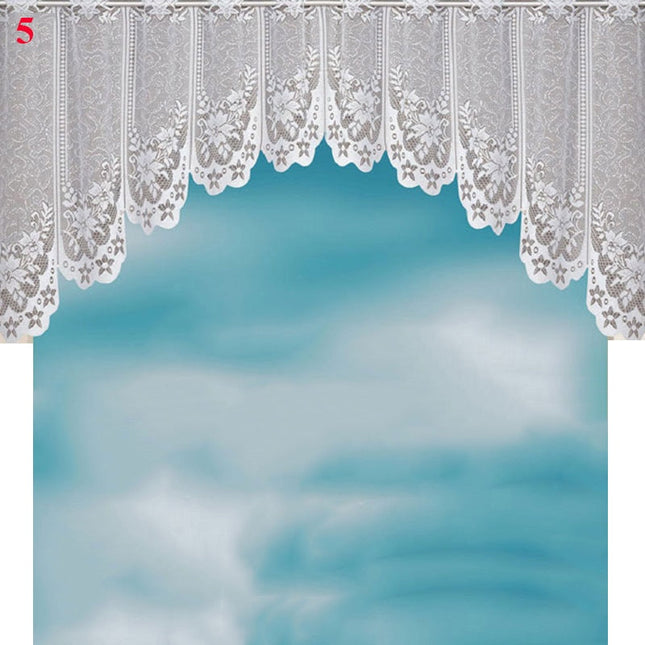 Bílá krajková kuchyňská záclona