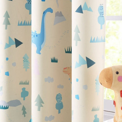 Dětský závěs béžový s dinosaury