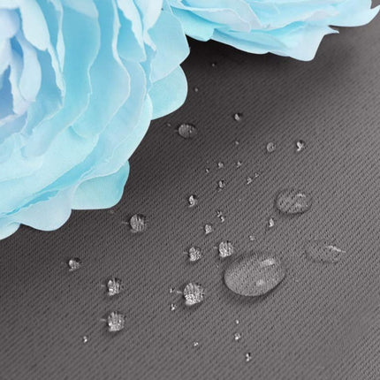 Šedý venkovní závěs s kroužky voděodolný