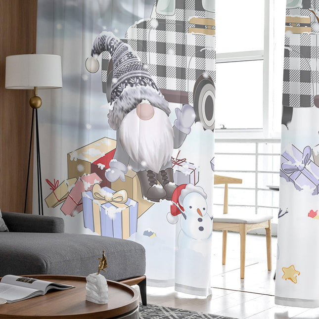 Vánoční průsvitná záclona se skřítky
