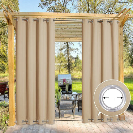 Venkovní závěs na verandu s kroužky