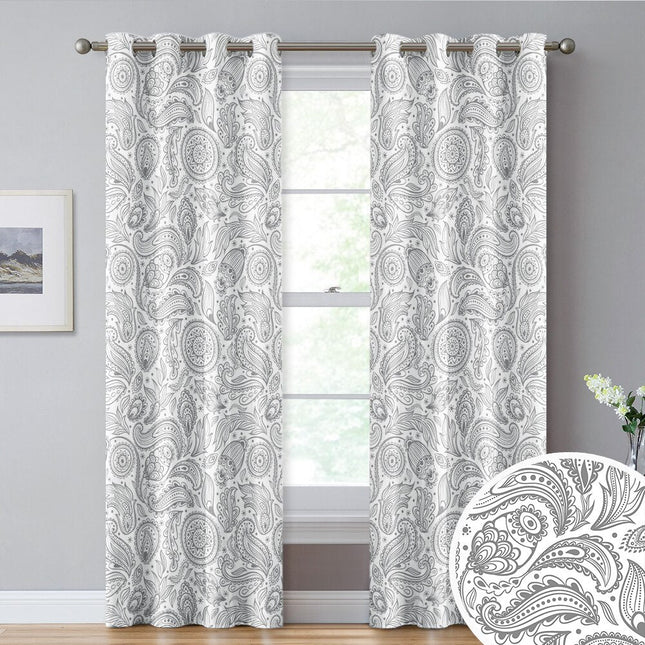 Závěs na kroužky s paisley vzorem