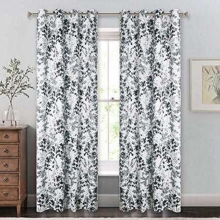 Závěs s potiskem zelených listů a květin