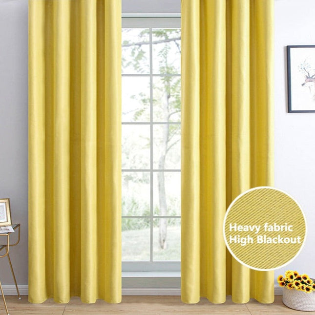 Žlutý zatemňovací závěs do dětského pokoje