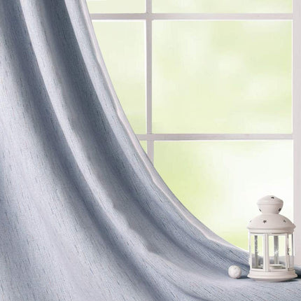 Tmavě modrý závěs s texturou lnu