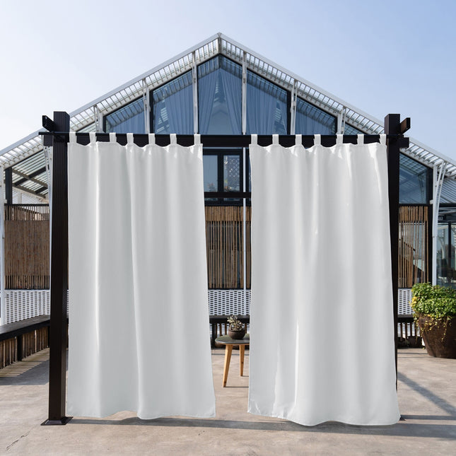 Bílý venkovní závěs na terasu poutka