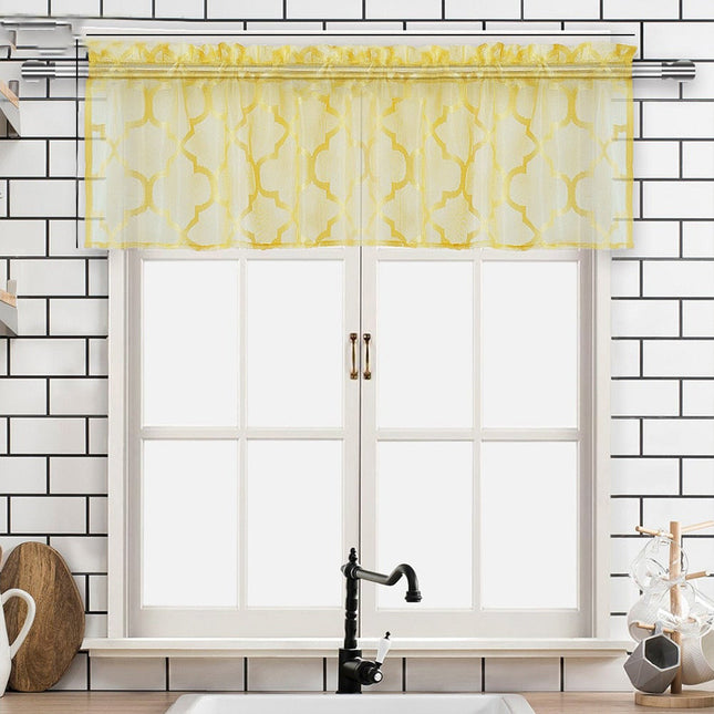 Krátká kuchyňská záclona s marockým vzorem