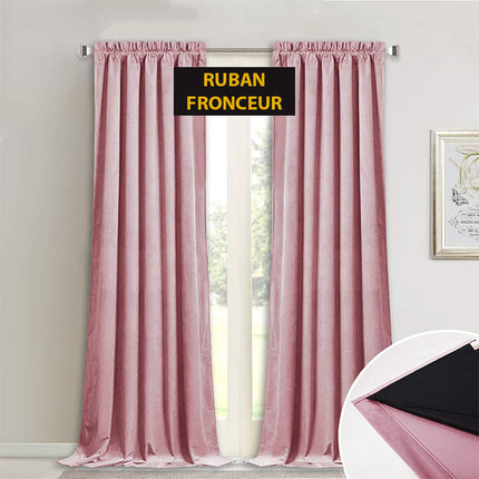 Pudrově růžový sametový zatemňovací závěs
