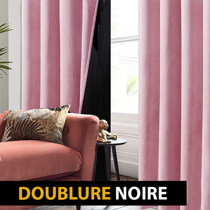 Pudrově růžový sametový zatemňovací závěs