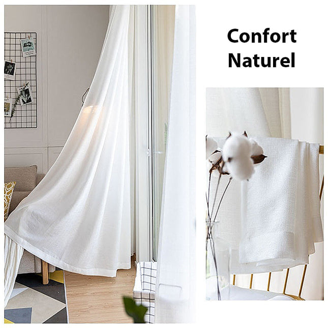 Elegantní bílá průsvitná záclona