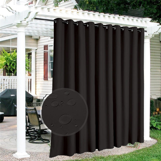 Černý voděodolný venkovní závěs na zahradu
