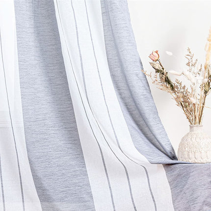 Vzdušná záclona s šedými pruhy
