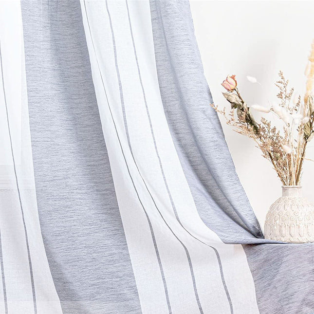Vzdušná záclona s šedými pruhy