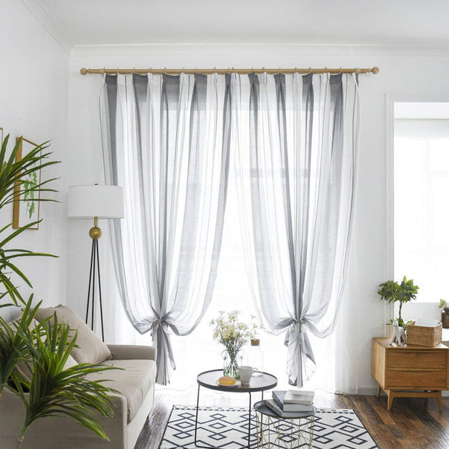 Vzdušná záclona s šedými pruhy