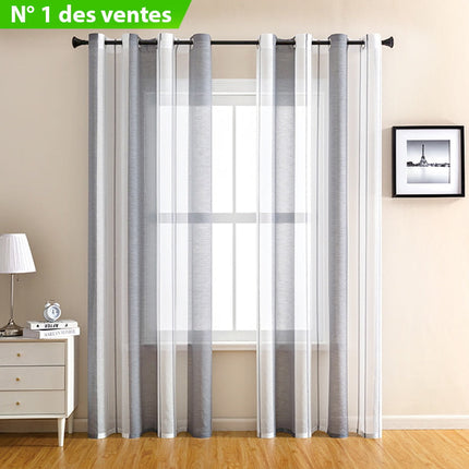 Vzdušná záclona s šedými pruhy