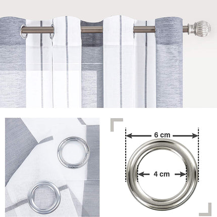 Vzdušná záclona s šedými pruhy