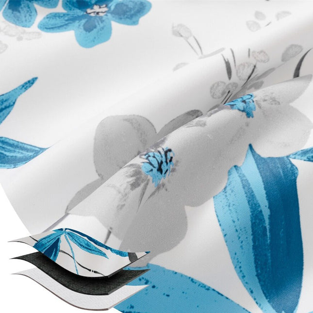 Dekorační závěs s modrým květinovým vzorem