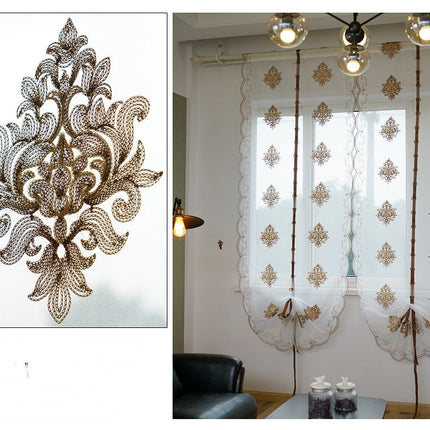 Vyšívaná římská voálová záclona