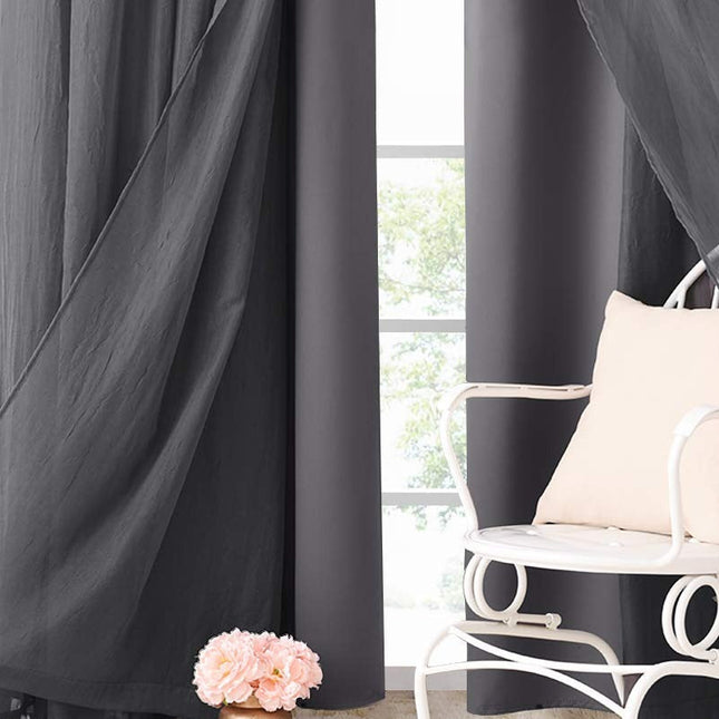 Dvouvrstvý zatemňovací závěs s voálem