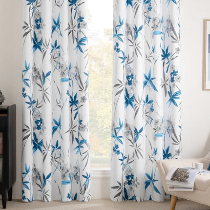 Dekorační závěs s modrým květinovým vzorem