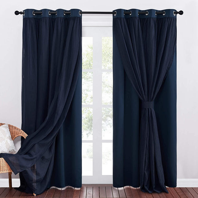 Dvouvrstvý zatemňovací závěs s voálem