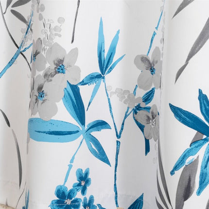 Dekorační závěs s modrým květinovým vzorem