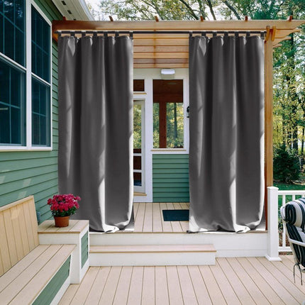 Tmavě šedý venkovní závěs s poutky