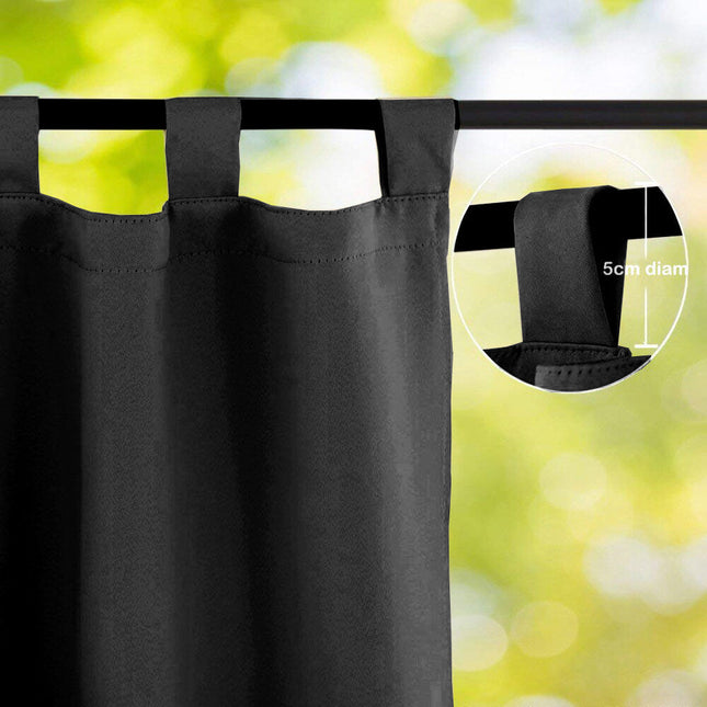 Černý venkovní nepromokavý závěs na terasu