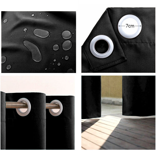 Černý venkovní nepromokavý závěs na terasu