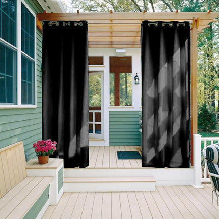 Černý venkovní nepromokavý závěs na terasu