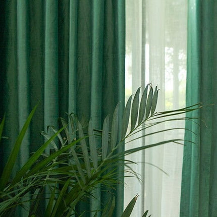 Jedlově zelený sametový zatemňovací závěs