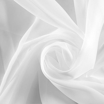 Hladká bílá voálová záclona