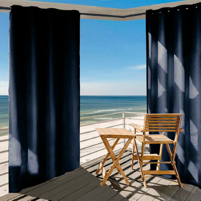 Tmavě modrý venkovní nepromokavý závěs