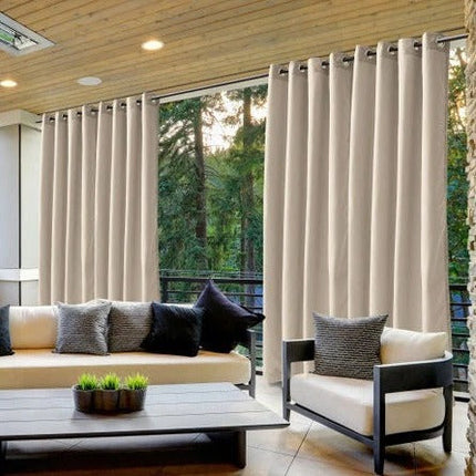 Béžový voděodolný venkovní závěs na terasu