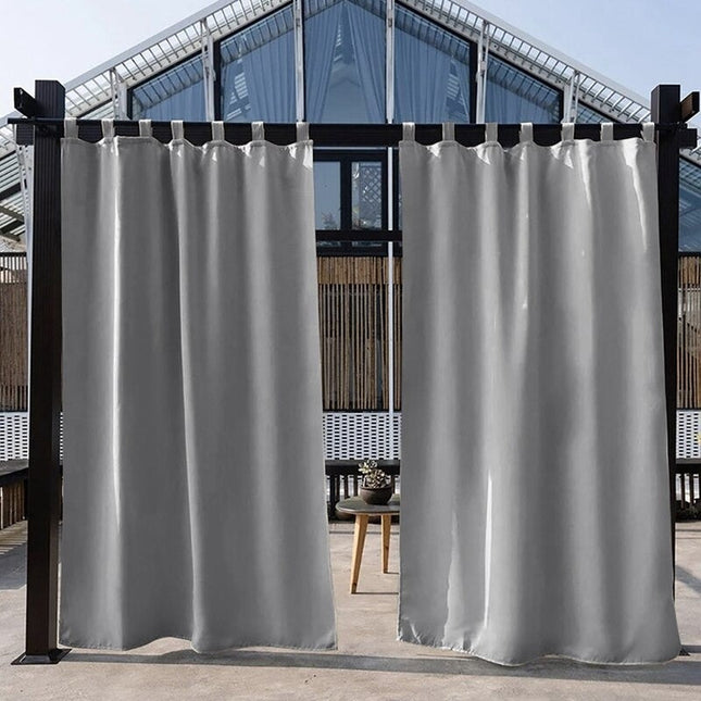 Šedý voděodolný závěs na pergolu s poutky