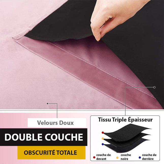 Pudrově růžový sametový zatemňovací závěs