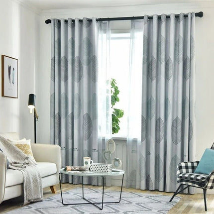 Moderní záclona s motivem velkých listů