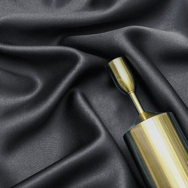 Šedý zatemňovací závěs se zlatými listy