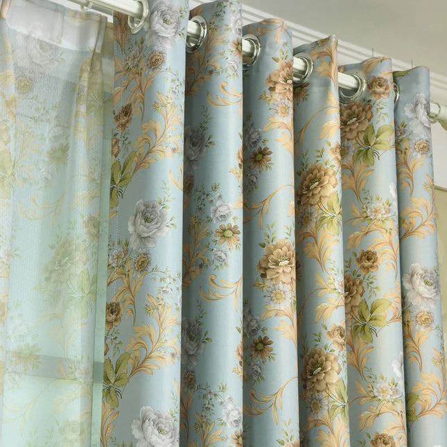 Zatemňovací závěs s romantickým květinovým vzorem