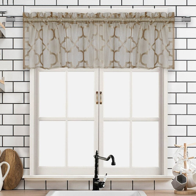 Krátká kuchyňská záclona s marockým vzorem