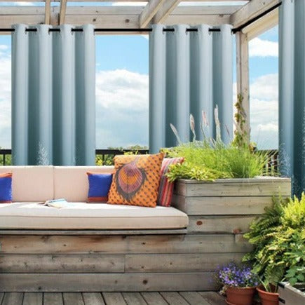 Zelený venkovní závěs Liyuri se vzorem