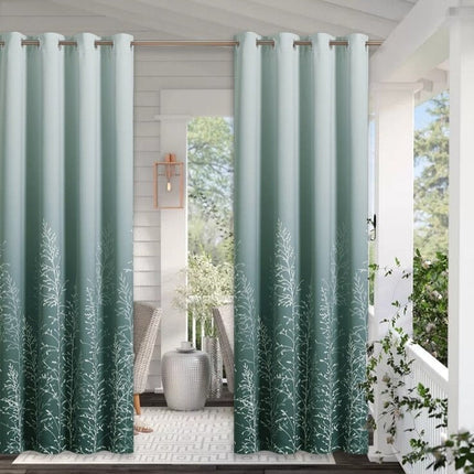 Zelený venkovní závěs Liyuri se vzorem