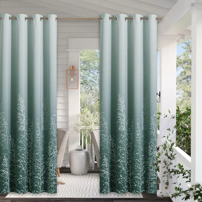 Zelený venkovní závěs Liyuri se vzorem