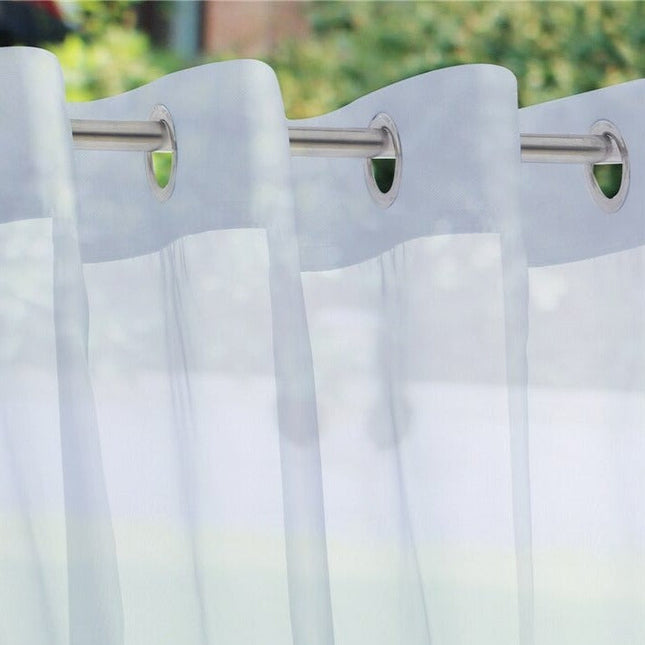 Průsvitný venkovní závěs s oky