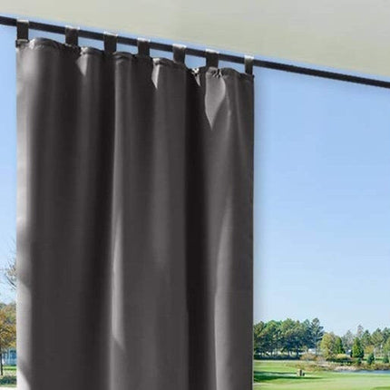 Tmavě šedý venkovní závěs s poutky