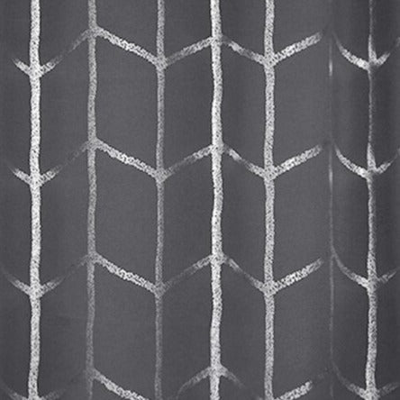 Zatemňovací závěs s geometrickým stříbrným vzorem