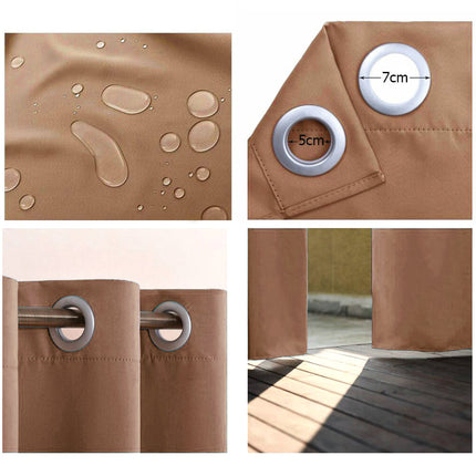 Kaštanově hnědý venkovní závěs na kroužky