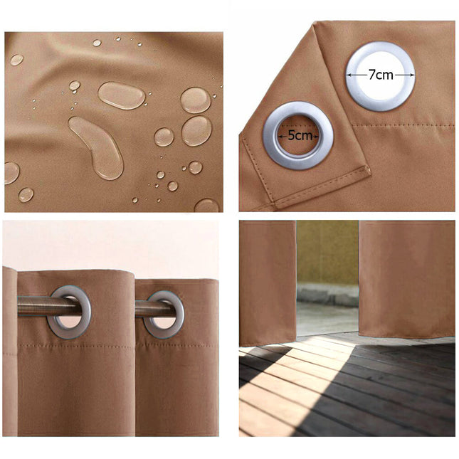 Kaštanově hnědý venkovní závěs na kroužky