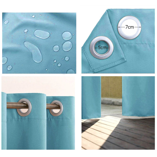 Modrý venkovní závěs na balkon a terasu